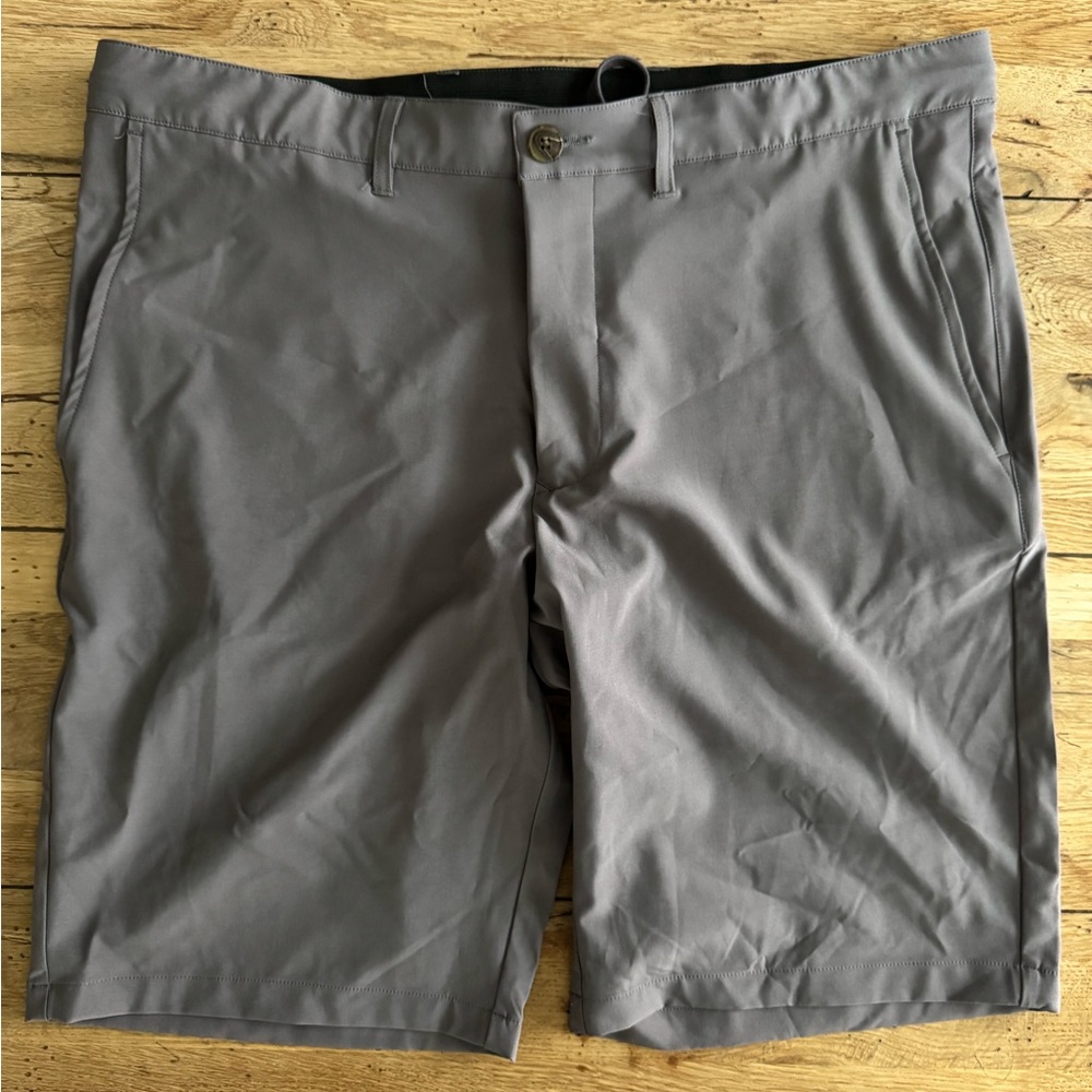 Thomas Dean Charcoal Flat Front Performance Shorts